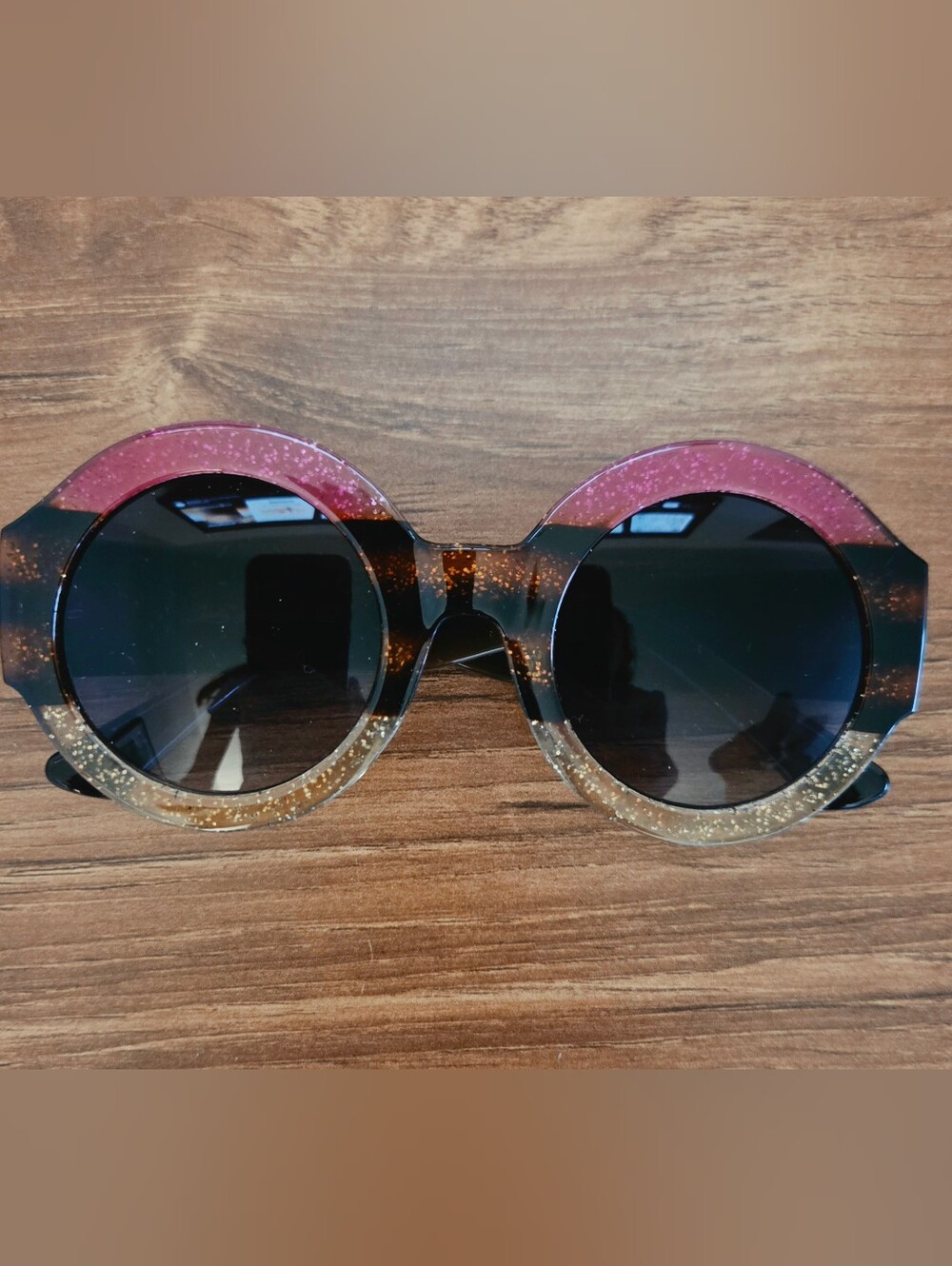 Pink And Gold Sparkle Sunglasses